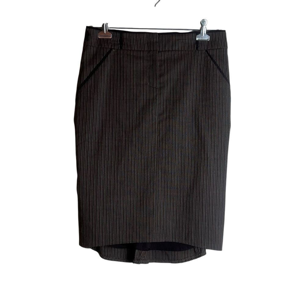BCBGMAXARZIA brown striped wool blend‎ skirt. Size 0